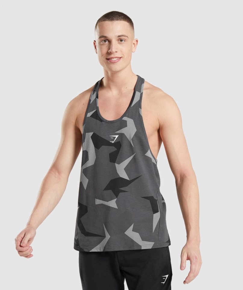 Men\'s Gymshark Critical Stringer Tanks Camo | CA 8AN701